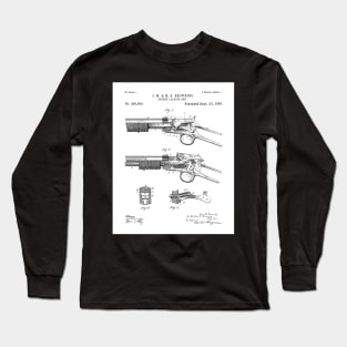 Browning Breach Rifle Patent - Gun Lover Gunsmith Art - White Long Sleeve T-Shirt